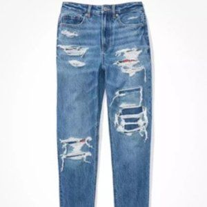American Eagle Patched Mom Straight Jean - Never Worn